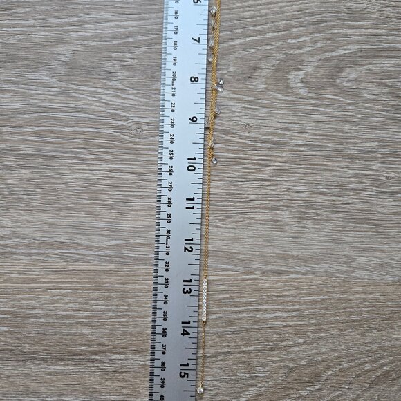 Lulus Alluring Sparkles 14kt Gold Rhinestone Layered Necklace New With Tags - Picture 15 of 16